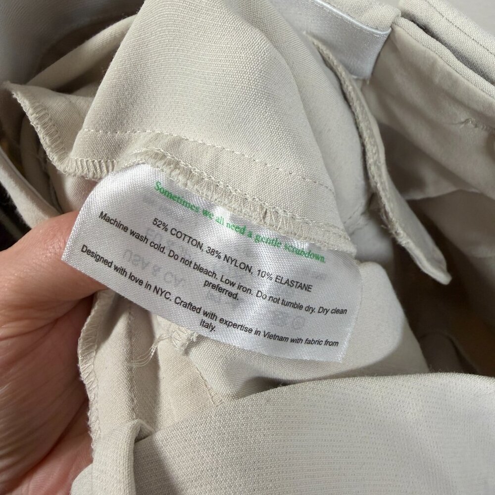 MM Lafleur Curie Pants Size 0P Beige Bone Power Stretch Work Office Career - Picture 9 of 10